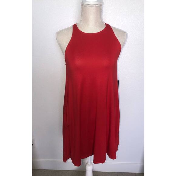 Lulu's Tupelo Honey Red Sleeveless Mini Swing Dress with Pockets - XS - Picture 1 of 5